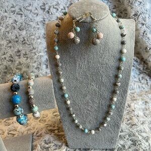 Viva handmade Clay Bead set of 4 pieces of Jewelry.